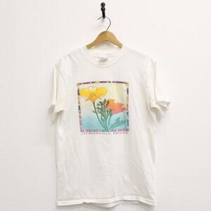 Vintage Jacksonville Oregon Poppy Flower T Shirt Large